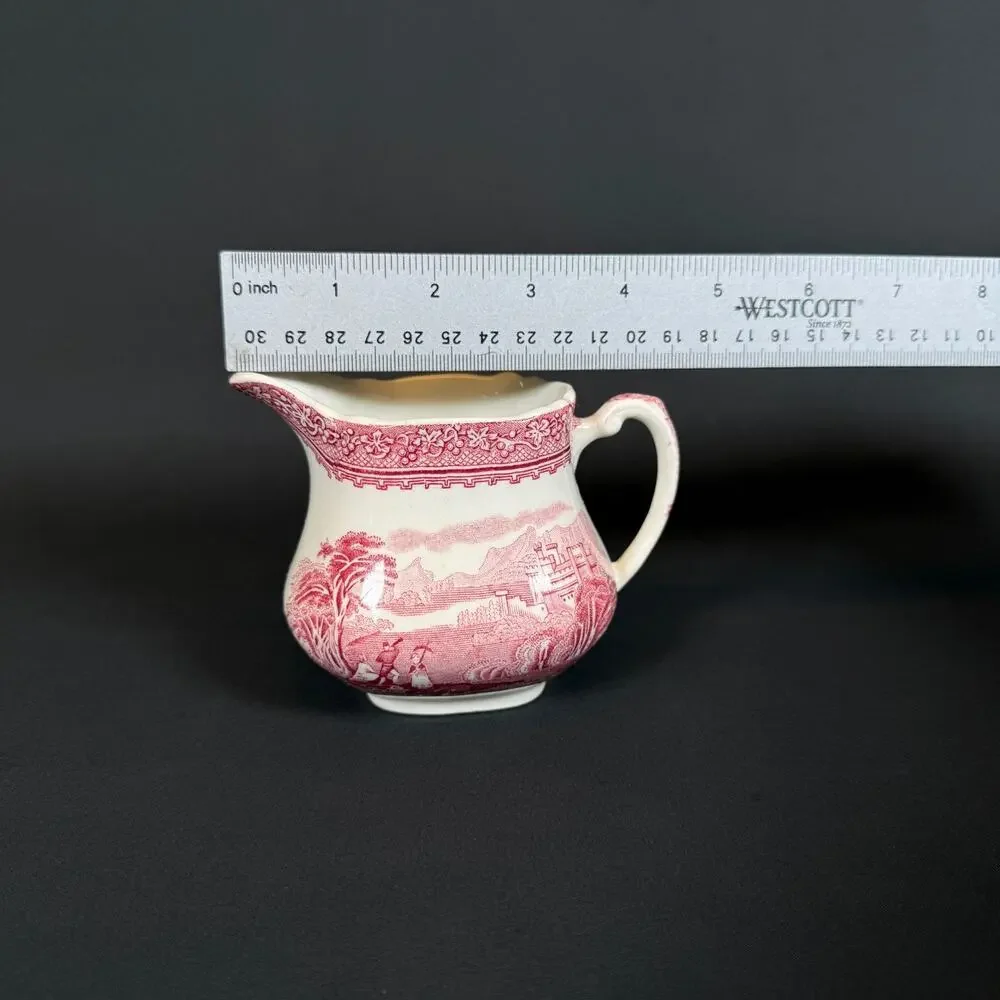 ANTIQUE JENNY LIND ROYAL STAFFORDSHIRE ENGLAND RED CREAMER 3 1/2